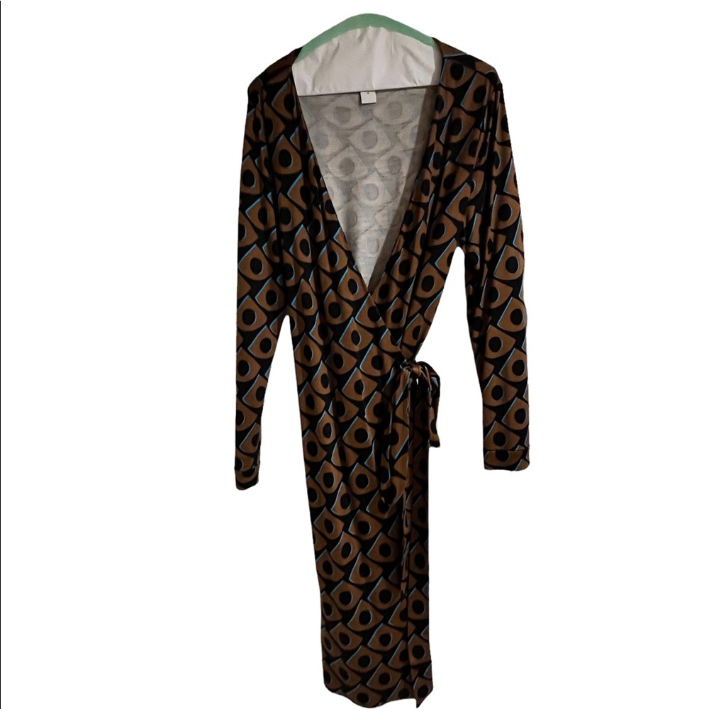 DVF Julian LS 100% Silk Wrap Dress